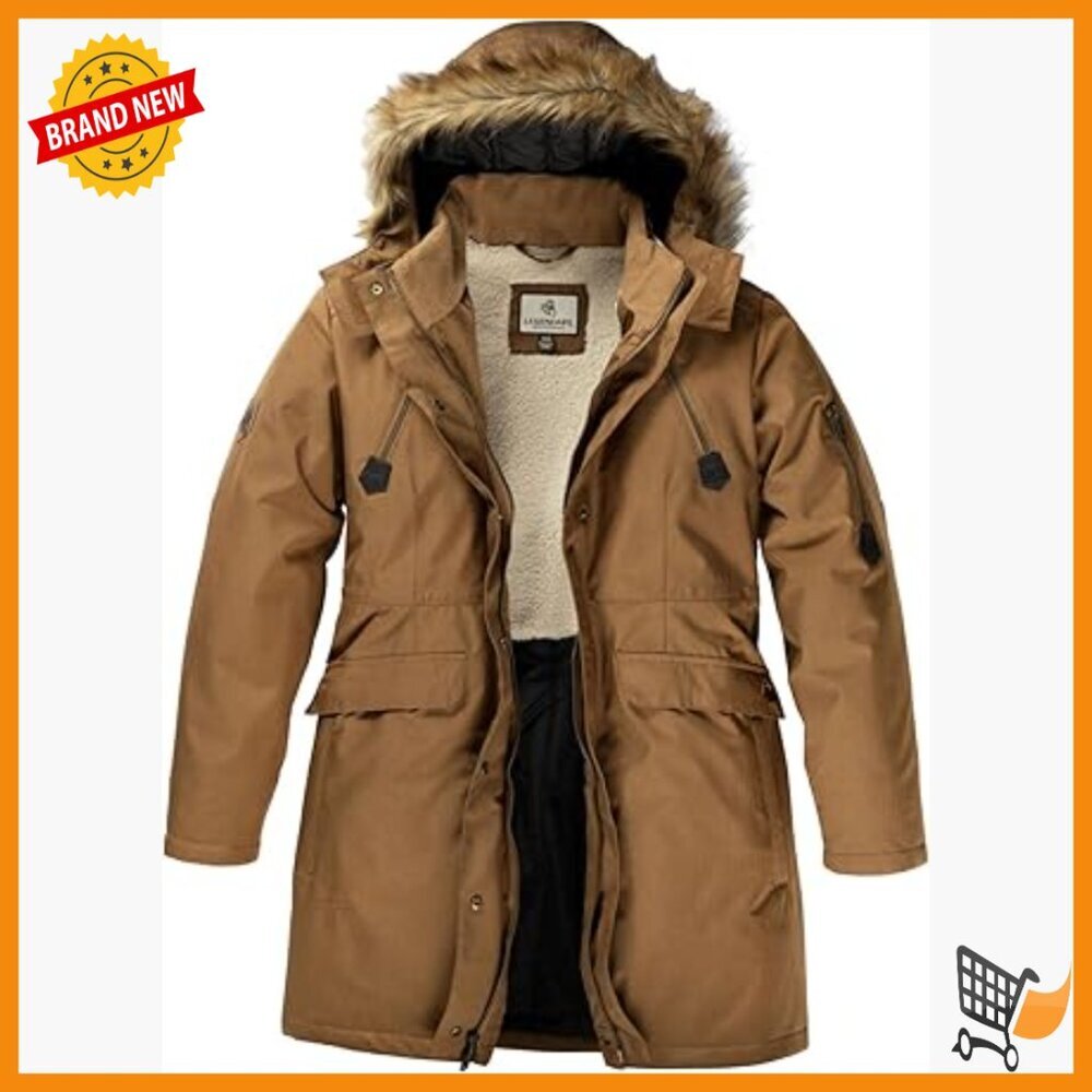 Women's Insulated Parka with Hood Water Resistant Shell Polyfill Winter Coat